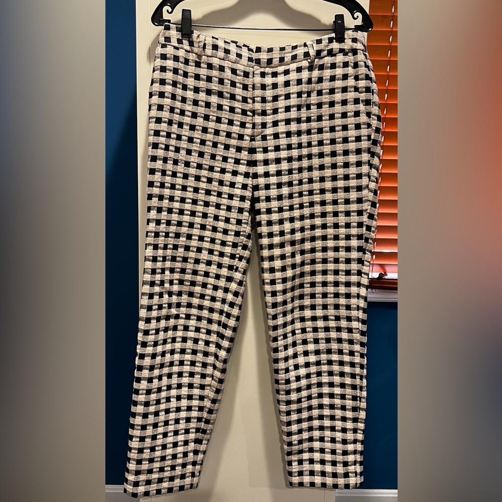 Steven Alan Black and Cream Checkered Pants